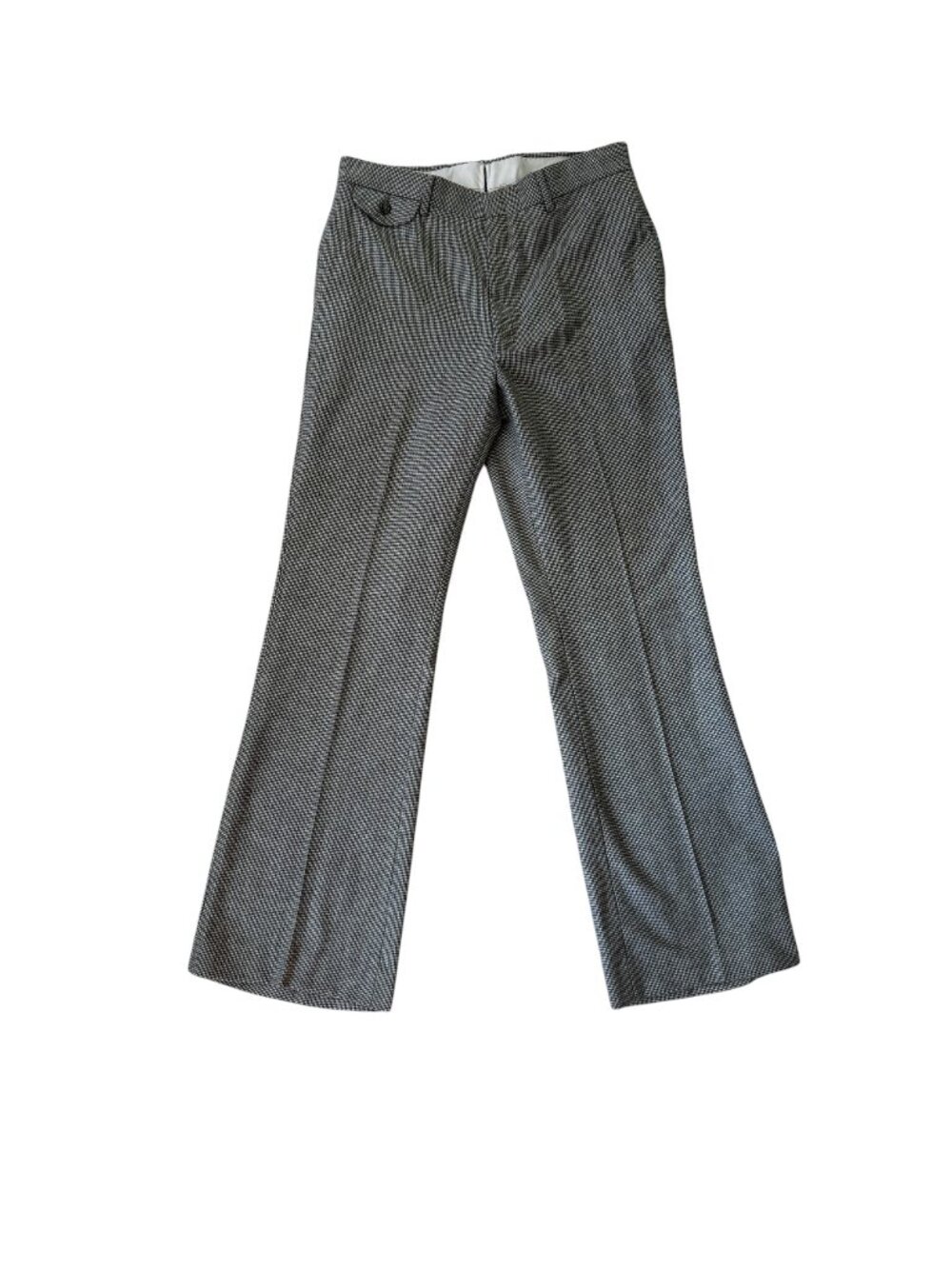 David Hunter women's brown & beige check tweed texture creased dress pants